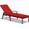Patio Rattan Lounge Chaise Recliner with Back Adjustable Cushioned